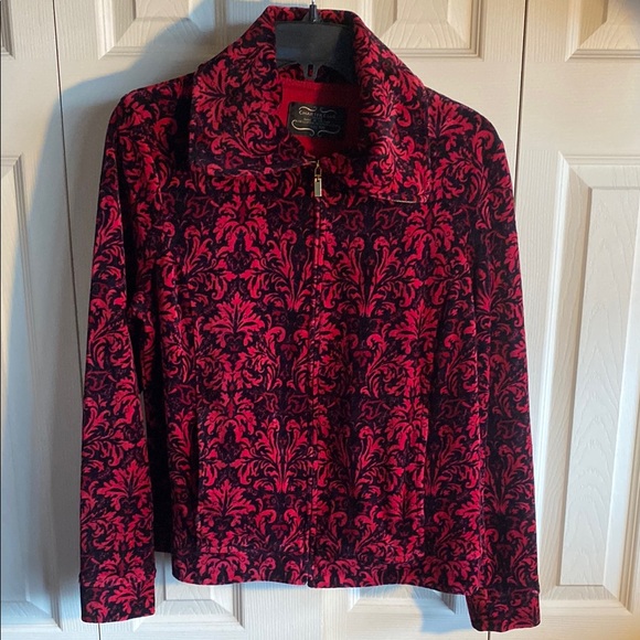 Charter Club Petite Long Sleeve Zipper Close Pockets Velour Top Meduim-Petite - Picture 3 of 14